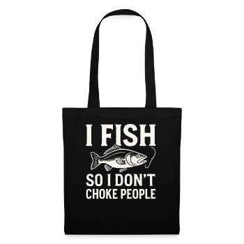 Je pêche pour ne pas étrangler les gens Pêcheur Spruch Angel - Sac en tissu - noir - Devant