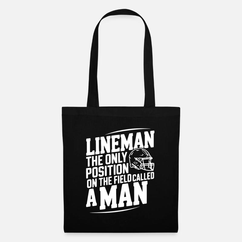 Lineman the Only Position Called a Man - Tote Bag - black