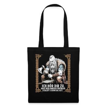 Viking Viking Legend Sailor Odin Raven Fighter - Tote Bag - black - Front