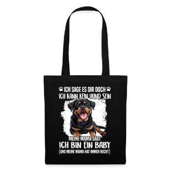 Geschenk für Rottweiler Halter Rottweiler Mama - Stoffbeutel - Schwarz - Vorne