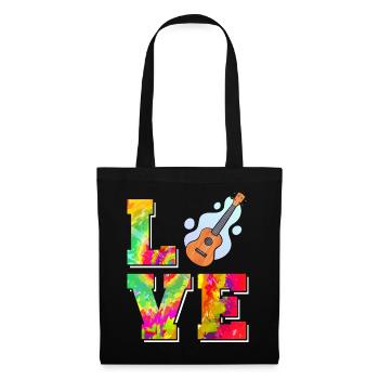 Hawaiian Ukulele Uke Tie Dye Love - Tote Bag - black - Front