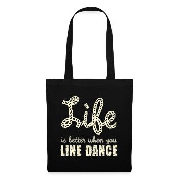 Line Dance Joie de vivre Rope Font - Tote Bag - black - Front
