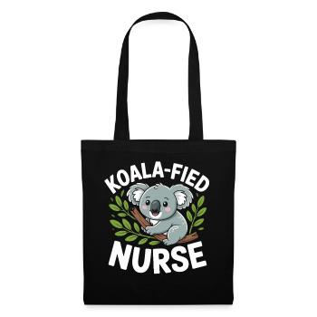Koala-Krankenschwester im Baum - Stoffbeutel - Schwarz - Vorne