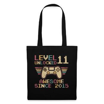 11.Geburtstag Jungen Video Gamer Level 11 unlocked - Stoffbeutel - Schwarz - Vorne