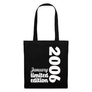 Janvier 2006 Anniversaire Cadeau Vintage Rétro - Sac en tissu - noir - Devant