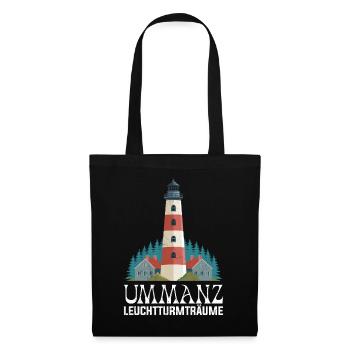 UMMANZ LEUCHTTURM TRÄUME Insel Ummanz Lustig - Stoffbeutel - Schwarz - Vorne