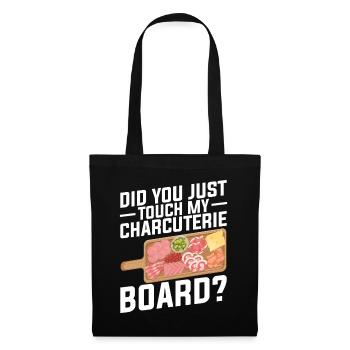 Tableau d’artiste charcuterie avec couvercle de couverture fromage - Sac en tissu - noir - Devant
