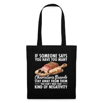 Plateau des amateurs de charcuterie Préparation d’un plateau de fromages - Sac en tissu - noir - Devant