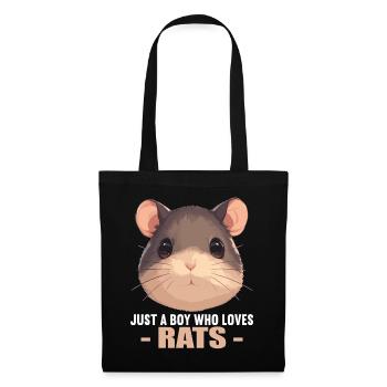 Ratten Ratte - Stoffbeutel - Schwarz - Vorne