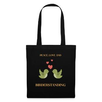 PAIX, AMOUR ET OBSERVATION DES OISEAUX - Sac en tissu - noir - Devant