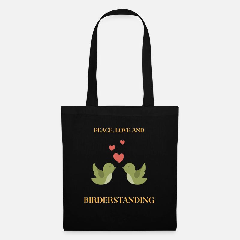 PAIX, AMOUR ET OBSERVATION DES OISEAUX - Sac en tissu - noir