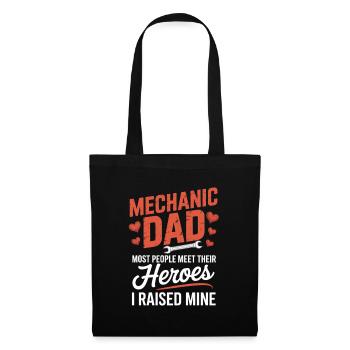 Mechanic Dad Heroes I Raised Mine Papa - Tote Bag - black - Front