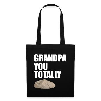 Grandpa You Totally Rock Funny Pun Grandpa Design - Tote Bag - black - Front