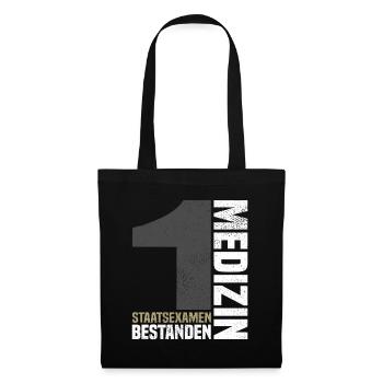 1. Staatsexamen Medizin - Stoffbeutel - Schwarz - Vorne