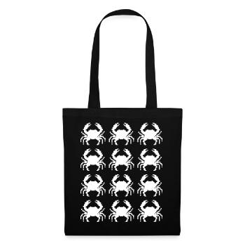 Répétition du motif de pixels du crabe - Sac en tissu - noir - Devant