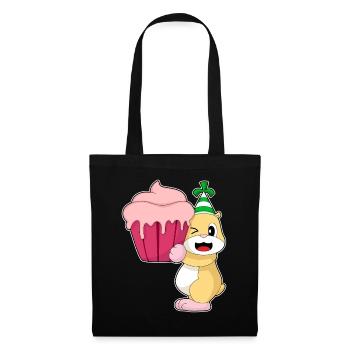 Hamster Birthday Cupcake - Tote Bag - black - Front