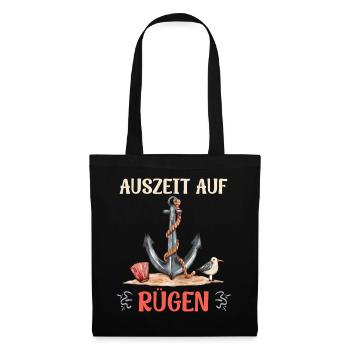 Insel Rügen AUSZEIT AUF RÜGEN Urlaub Lustiges - Stoffbeutel - Schwarz - Vorne