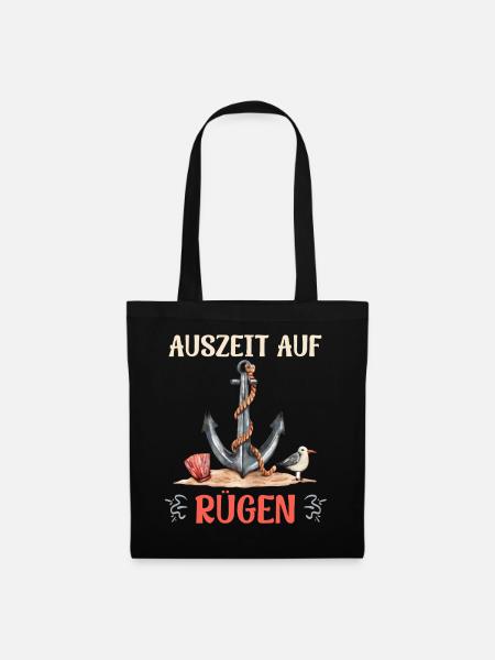 Insel Rügen AUSZEIT AUF RÜGEN Urlaub Lustiges - Stoffbeutel - Schwarz