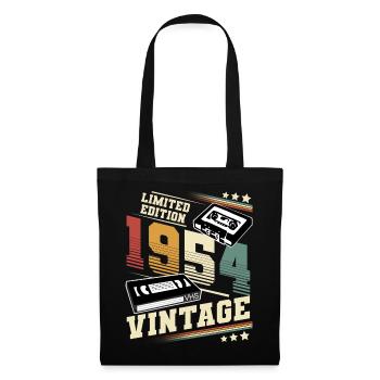 1954 Geburtsjahr Baujahr Geburtstag vintage - Stoffbeutel - Schwarz - Vorne