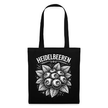 Heidelbeeren Illustration - Stoffbeutel - Schwarz - Vorne