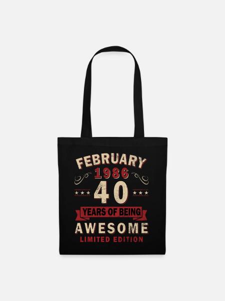 40e anniversaire – Année – février 1986 - Sac en tissu - noir