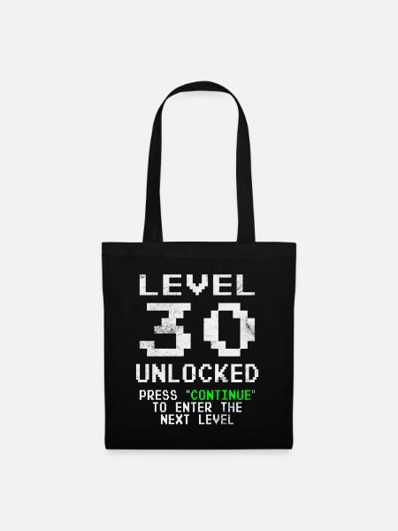 Level 30 unlocked - Stoffbeutel - Schwarz