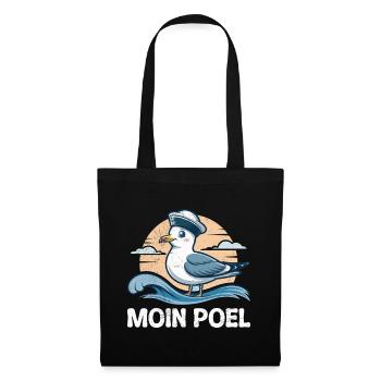 Baltic Sea MOIN POEL Souvenier Seagull Funny - Tote Bag - black - Front