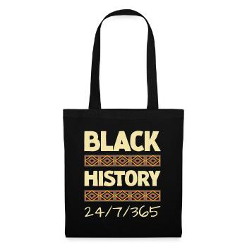 Black History 24/7/365 - Stoffbeutel - Schwarz - Vorne