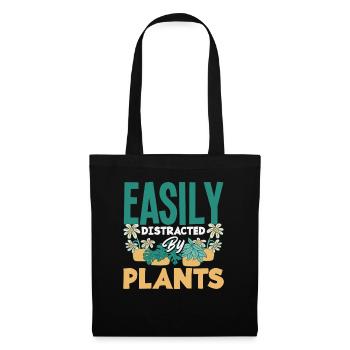 Facilement distraite par les amoureux des plantes - Sac en tissu - noir - Devant