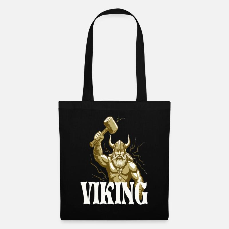 Wikinger Viking Legende Seemann Odin Rabe Kämpfer - Stoffbeutel - Schwarz