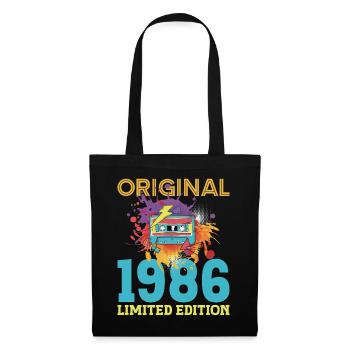 Anniversaire 40 ans 1986 Cassette Vintage Rétro - Sac en tissu - noir - Devant