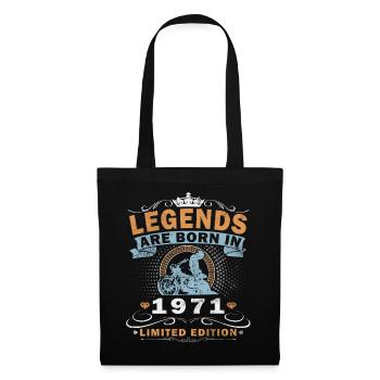 55e anniversaire Motocycliste Vintage 1971 - Sac en tissu - noir - Devant