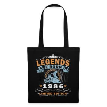 Vintage 1986 Born Motorcycle Birthday Gift - Tote Bag - black - Front