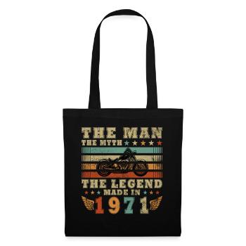 55e anniversaire Motocycliste Vintage 1971 - Sac en tissu - noir - Devant