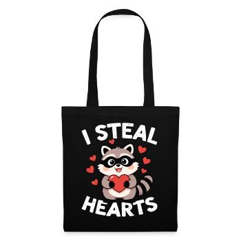 Je vole le raton laveur des cœurs - Sac en tissu - noir - Devant