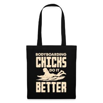 Surfeur Surfeur Bodyboarder - Sac en tissu - noir - Devant