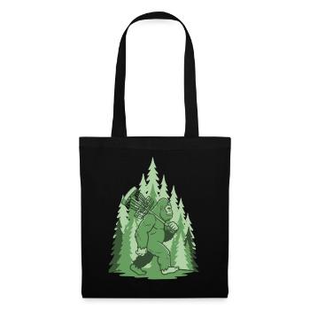 Sasquatch Disc Golf Basket Forest Lustiges Frisbee - Stoffbeutel - Schwarz - Vorne
