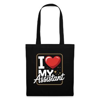  I Love My Assistant Herz Motiv für Büro - Stoffbeutel - Schwarz - Vorne