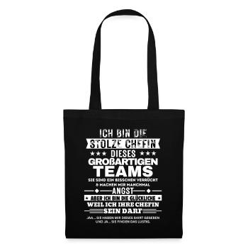 Je suis le fier patron de cette grande équipe - Sac en tissu - noir - Devant