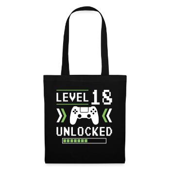 18th Birthday Gamer Gamer Level 18 Unlocked - Tote Bag - black - Front