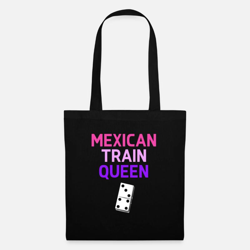 Domino Mexican Train - Stoffbeutel - Schwarz