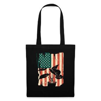 Amerikanische Flagge Pflanzenliebhaber Gärtner - Stoffbeutel - Schwarz - Vorne