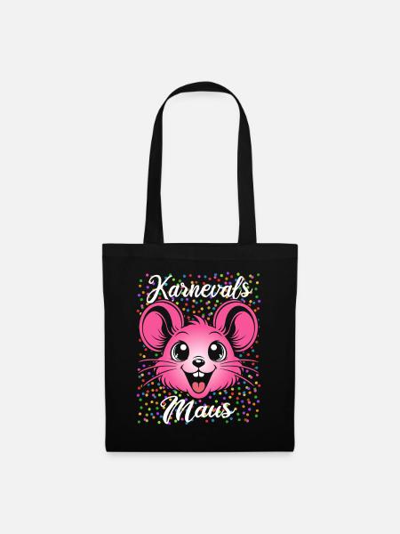 Karnevals Maus | Partner Kostüm Damen - Stoffbeutel - Schwarz
