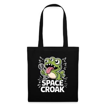  Space Croak Alien Frosch Sänger Lustiger Weltraum - Stoffbeutel - Schwarz - Vorne