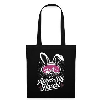 Après-ski bunny hut fun Skier ski bunny - Sac en tissu - noir - Devant