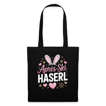 Après-ski bunny hut fun Skier ski bunny - Sac en tissu - noir - Devant