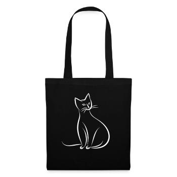 Cat Drawing - Tote Bag - black - Front