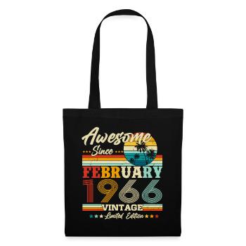 Vintage février 1966 Vintage Rétro Anniversaire - Sac en tissu - noir - Devant