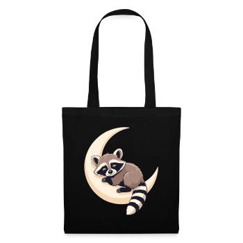 Mondraccoon auf der Sichel - Stoffbeutel - Schwarz - Vorne