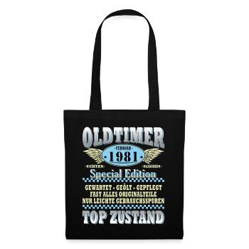 45e anniversaire Oldtimer Millésime de février 1981 - Sac en tissu - noir - Devant